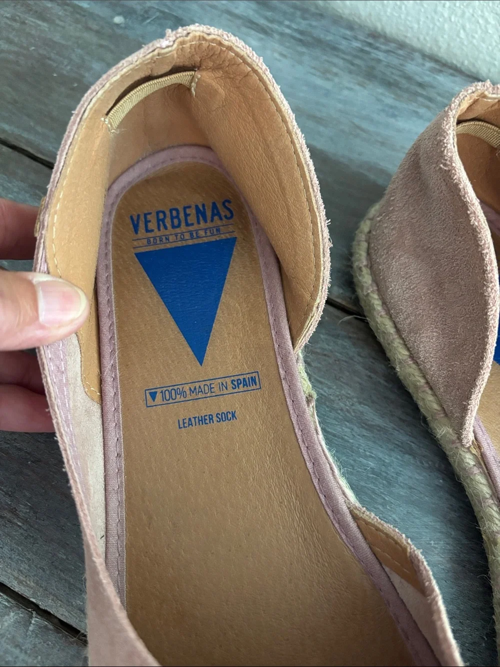 Verbenas Cruz Pink Suede Peep Toe Espadrille Flats Made in Spain Size 40 EU 9 US